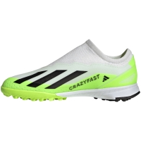 adidas X Crazyfast.3 Laceless TF children's soccer shoes white-green IE1499