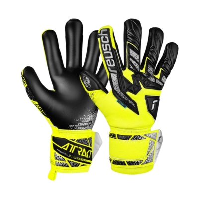 Reusch Attrakt Freegel Silver Goalkeeper Gloves Yellow-Black 5570235 2025