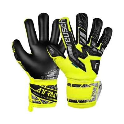 Reusch Attrakt Freegel Silver Junior Goalkeeper Gloves Yellow-Black 5572235 2025