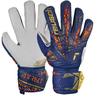 Reusch Attrakt Grip Junior goalkeeper gloves, navy blue 5472815 4410