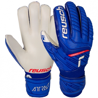 Reusch Attrakt Grip Finger Support Junior Goalkeeper Gloves blue-white 5172810 4011