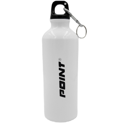 Point water bottle, aluminum, white