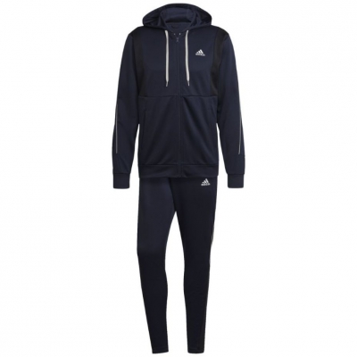 Men's adidas Ribbed Aeroready tracksuit navy blue HI5398