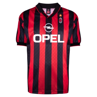 Score Draw AC Milan 1996 Retro Home Football Shirt Adults