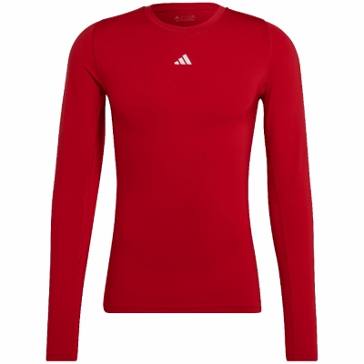 Koszulka m?ska adidas Techfit Aeroready Long Sleeve Tee czerwona HP0639