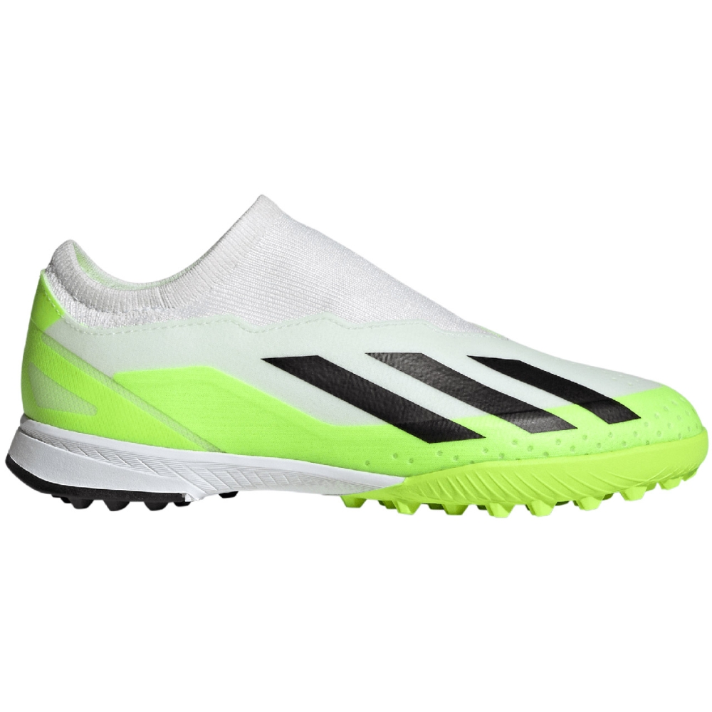 adidas X Crazyfast.3 Laceless TF children's soccer shoes white-green IE1499