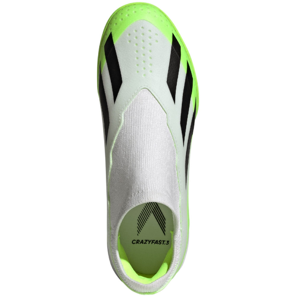 adidas X Crazyfast.3 Laceless TF children's soccer shoes white-green IE1499