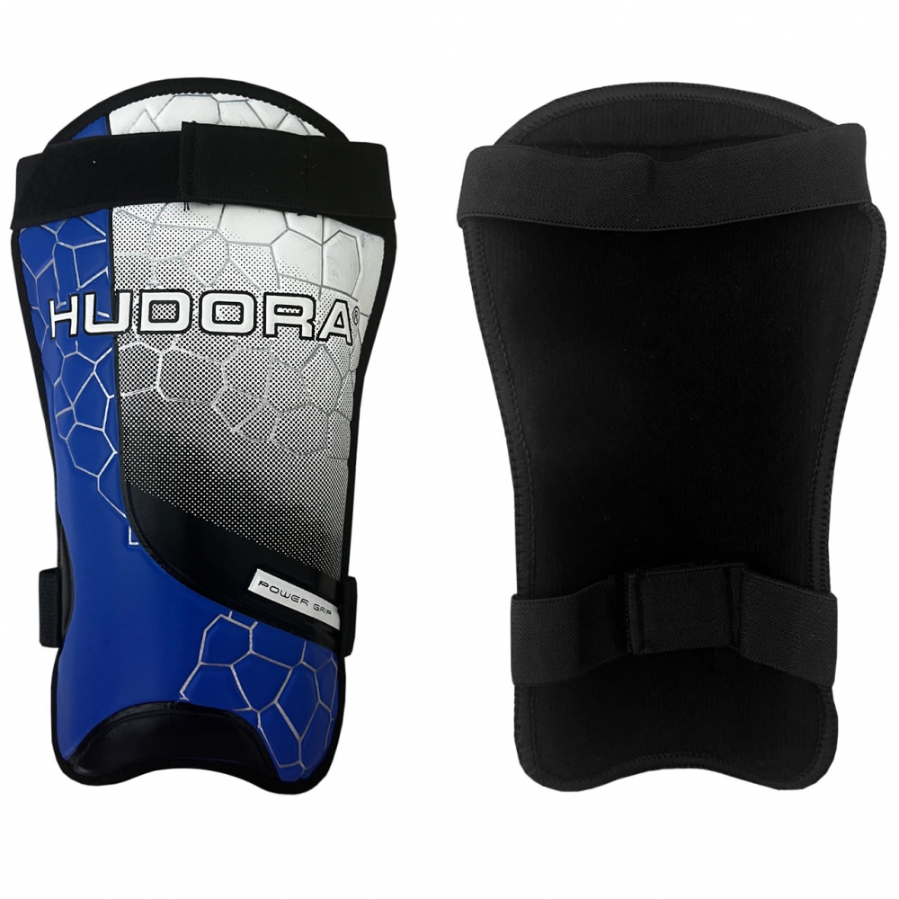 Hudora Power Grip football shin guards blue-white 71567