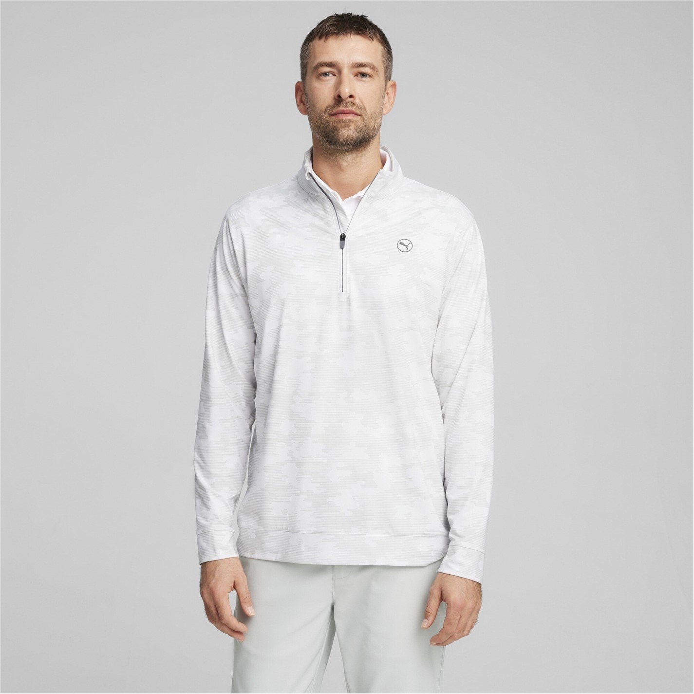 Puma Cloudspun Camo quarter Zip Baselayer Top Mens