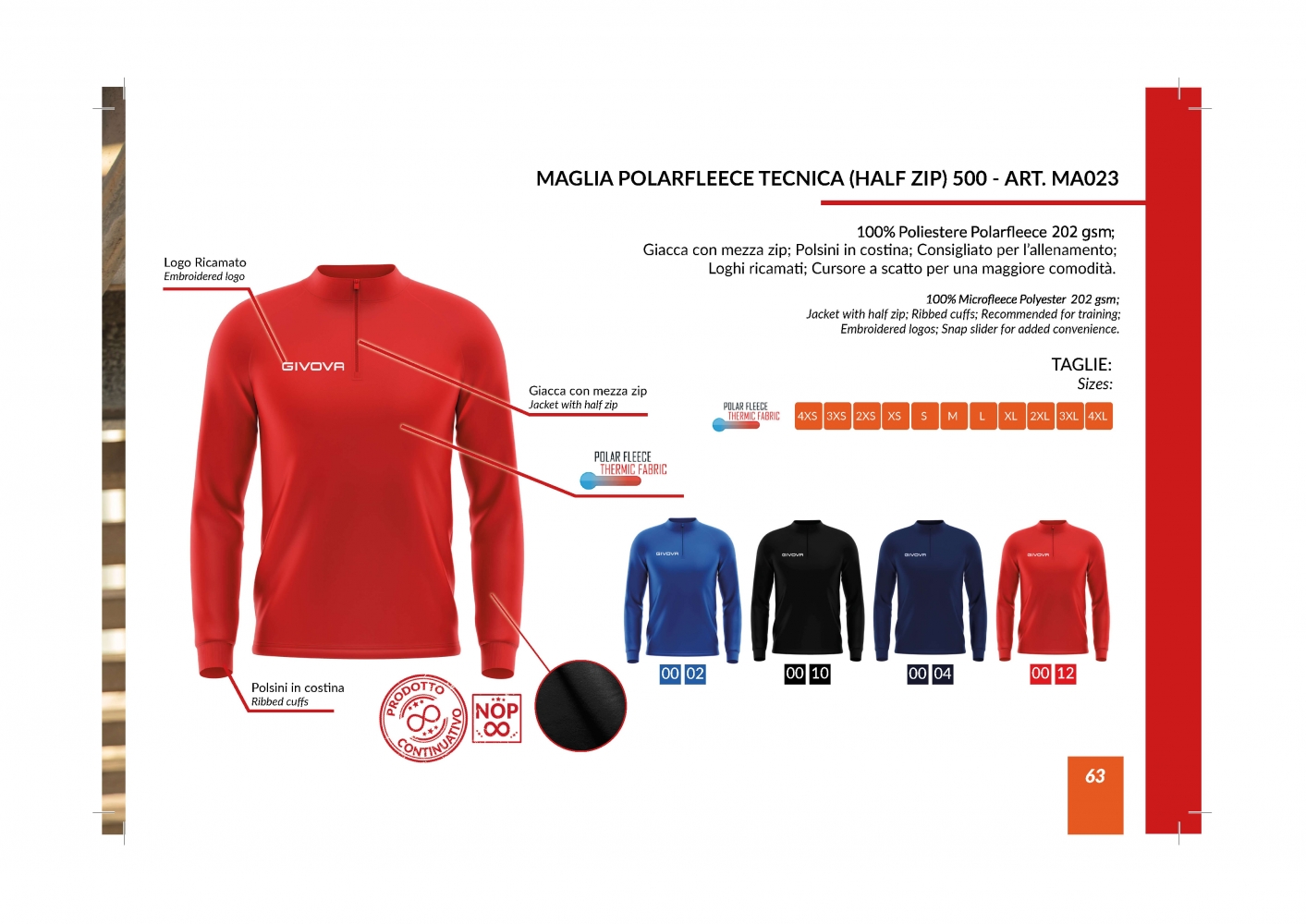 MAGLIA POLARFLEECE TECNICA (HALF ZIP) 500