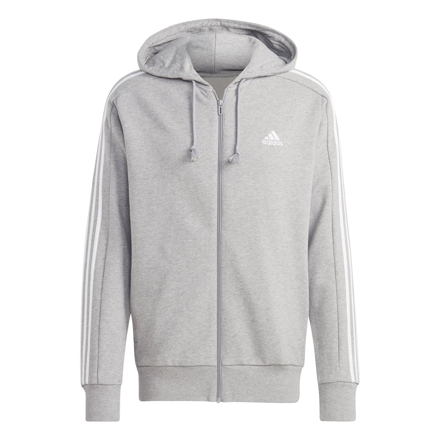 adidas Essentials French Terry 3-Stripes Zip Hoodie Mens