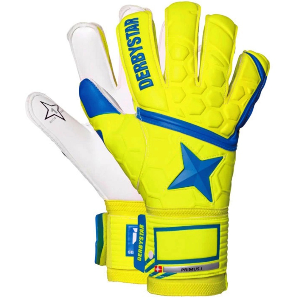 Derbystar Primus I goalkeeper gloves white and blue 2530