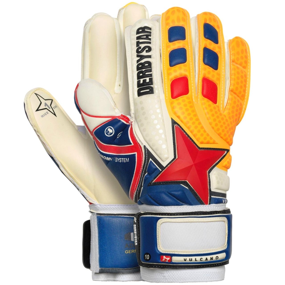 Derbystar Vulcano goalkeeper gloves white and orange 2659