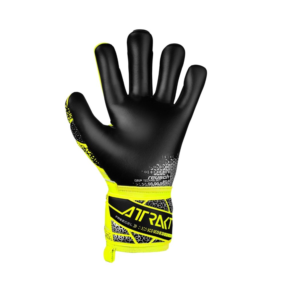 Reusch Attrakt Freegel Silver Junior Goalkeeper Gloves Yellow-Black 5572235 2025