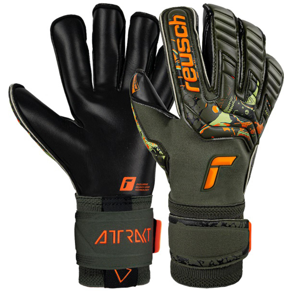 Reusch Attrakt Gold X Evolution Cut Goalkeeper Gloves black-orange 5370064 5555