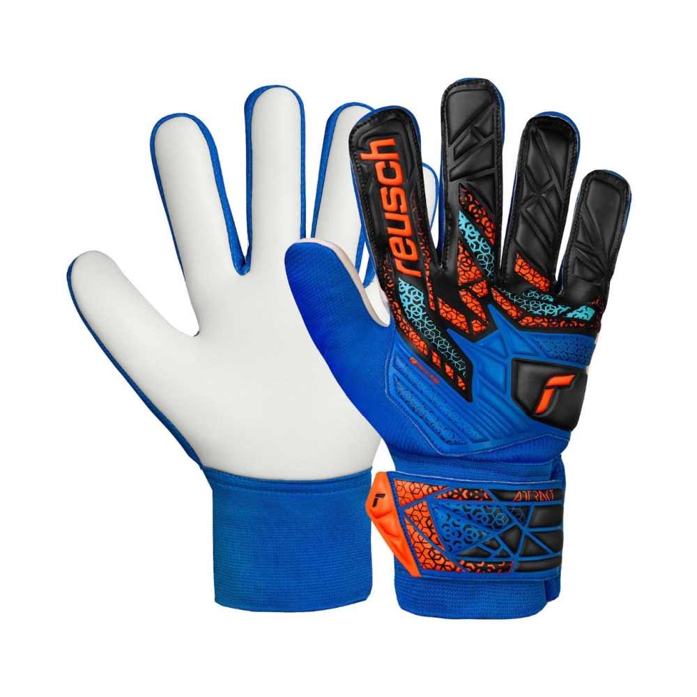 Reusch Attrakt Starter Solid Junior goalkeeper gloves blue-black 5572514 4467