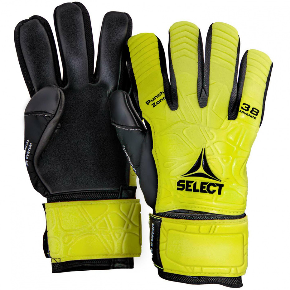 Select 38 Advance Goalkeeper Gloves Yellow and Black 17677