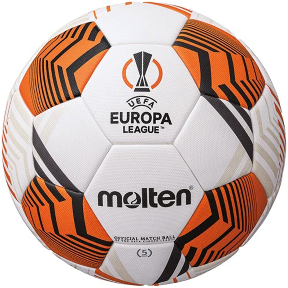 Piłka nożna Molten Official UEFA Europa League Acentec biało-pomarańczowa F5U5000-12