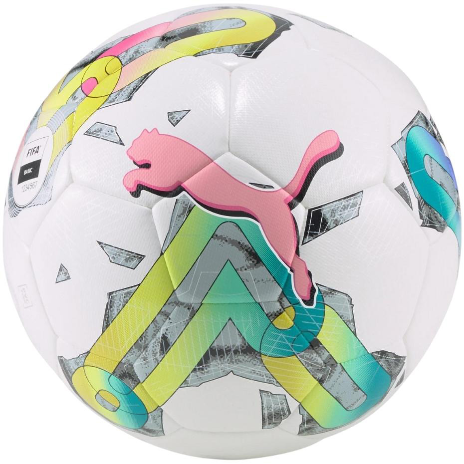 Football Puma Orbita 4 HYB FIFA Basic white-green-pink 83778 01