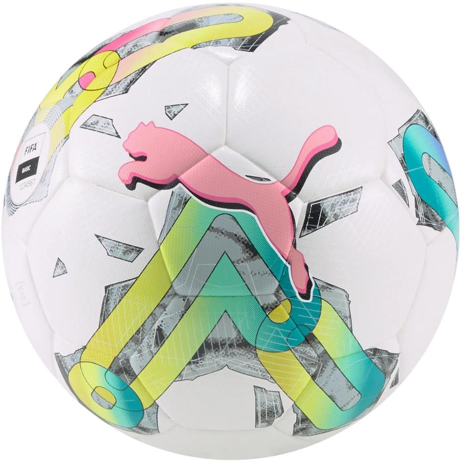 Football Puma Orbita 4 HYB FIFA Basic white-green-pink 83781 01