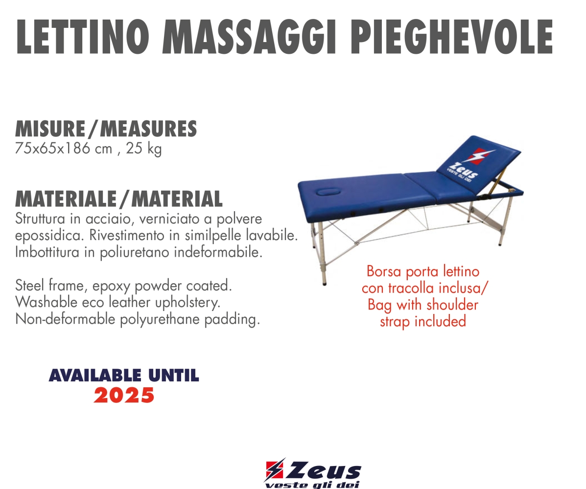 LETTINO MASSAGGI PIEGHEVOLE