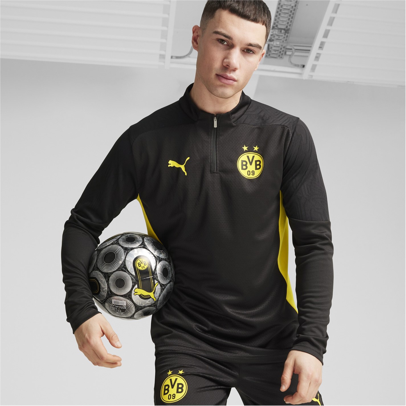 Puma Borussia Dortmund Quarter Zip Training Top Adults