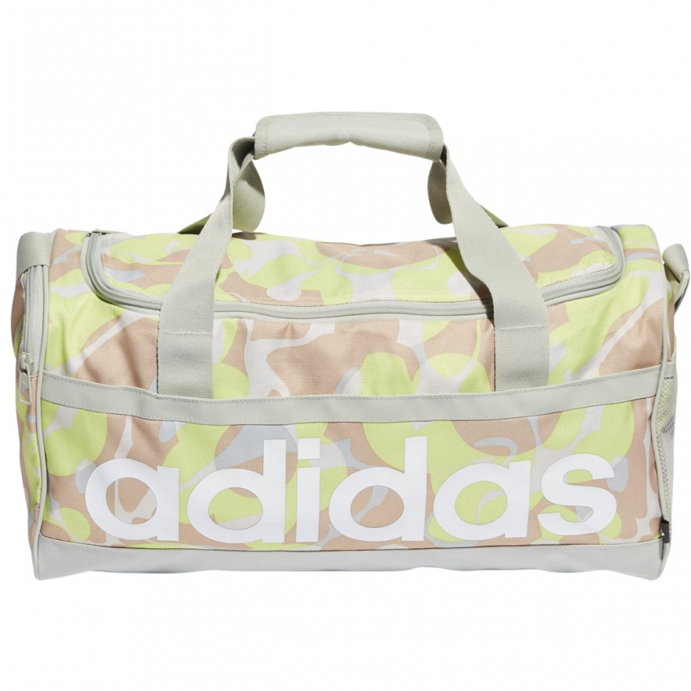 Torba adidas Linear Graphic Duffel S be?owo-br?zowo-?o?ta IJ5638