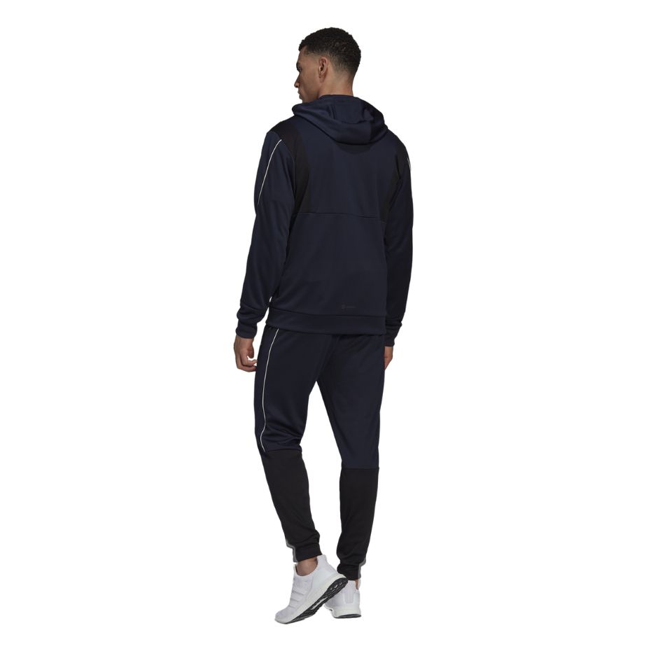 Men's adidas Ribbed Aeroready tracksuit navy blue HI5398