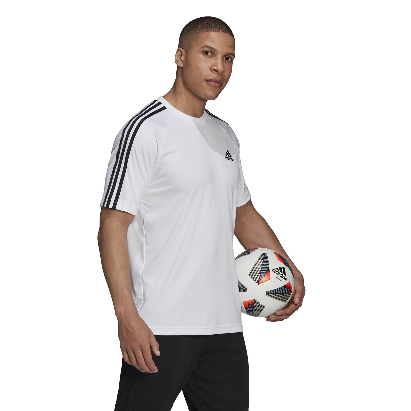 adidas Classic 3 Stripe Sereno T Shirt Mens