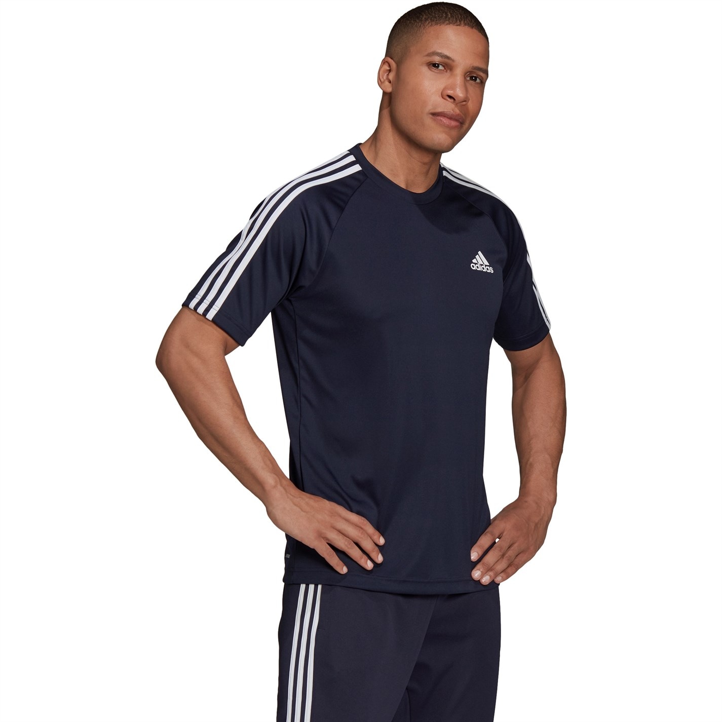 adidas Classic 3 Stripe Sereno T Shirt Mens