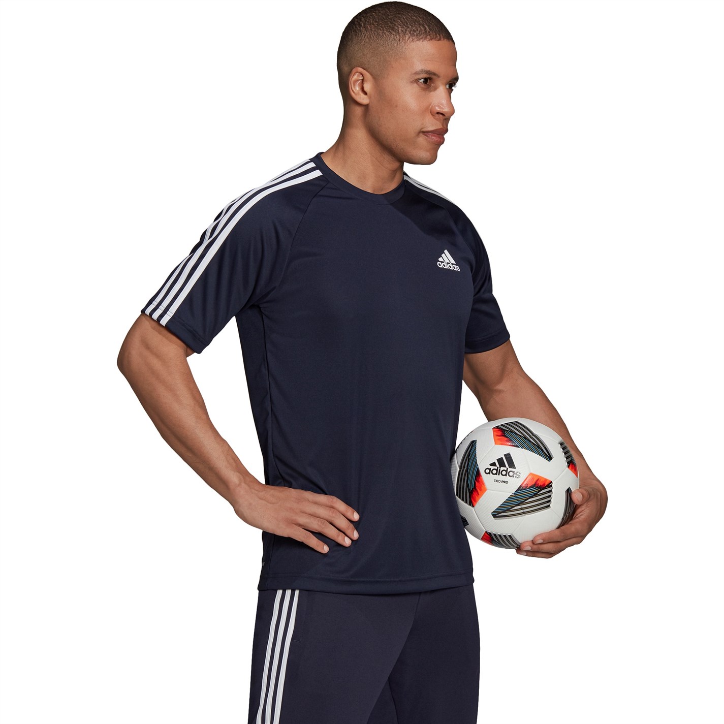 adidas Classic 3 Stripe Sereno T Shirt Mens