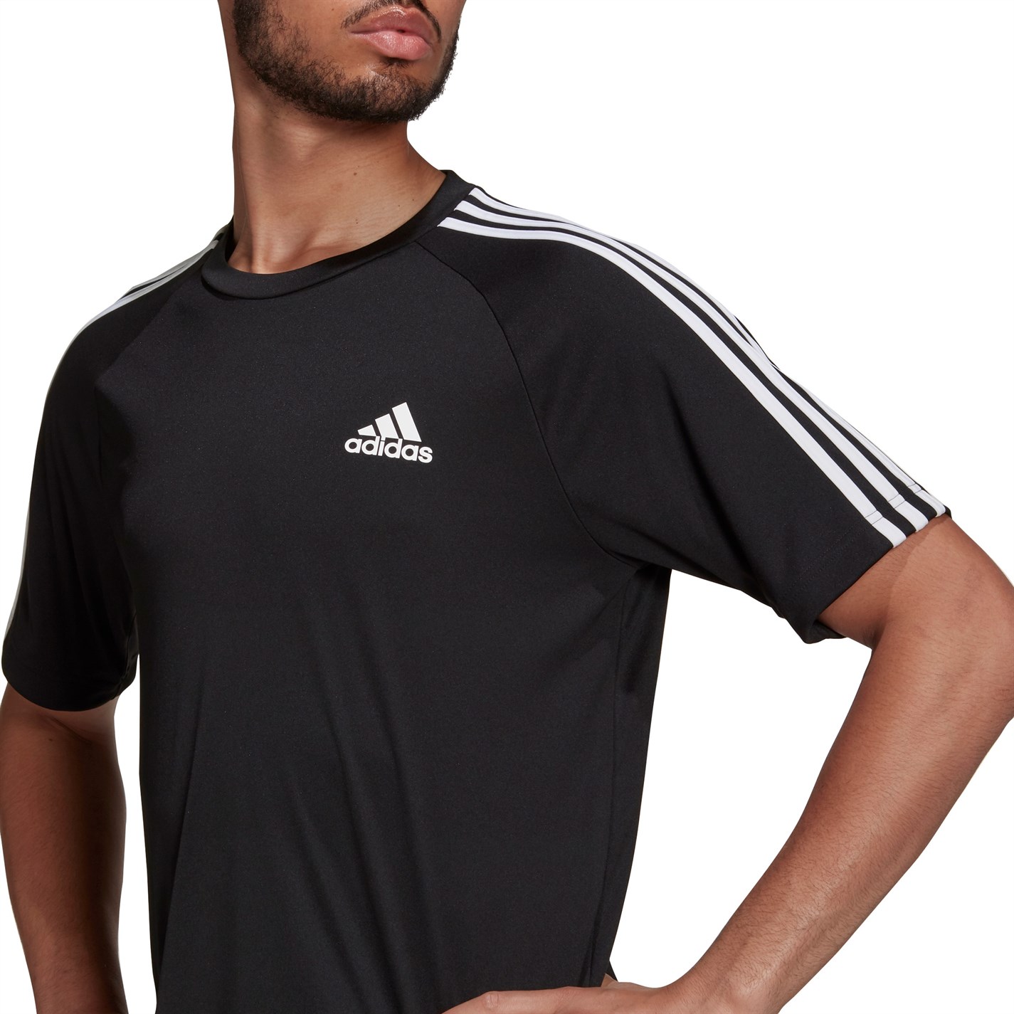 adidas Classic 3 Stripe Sereno T Shirt Mens