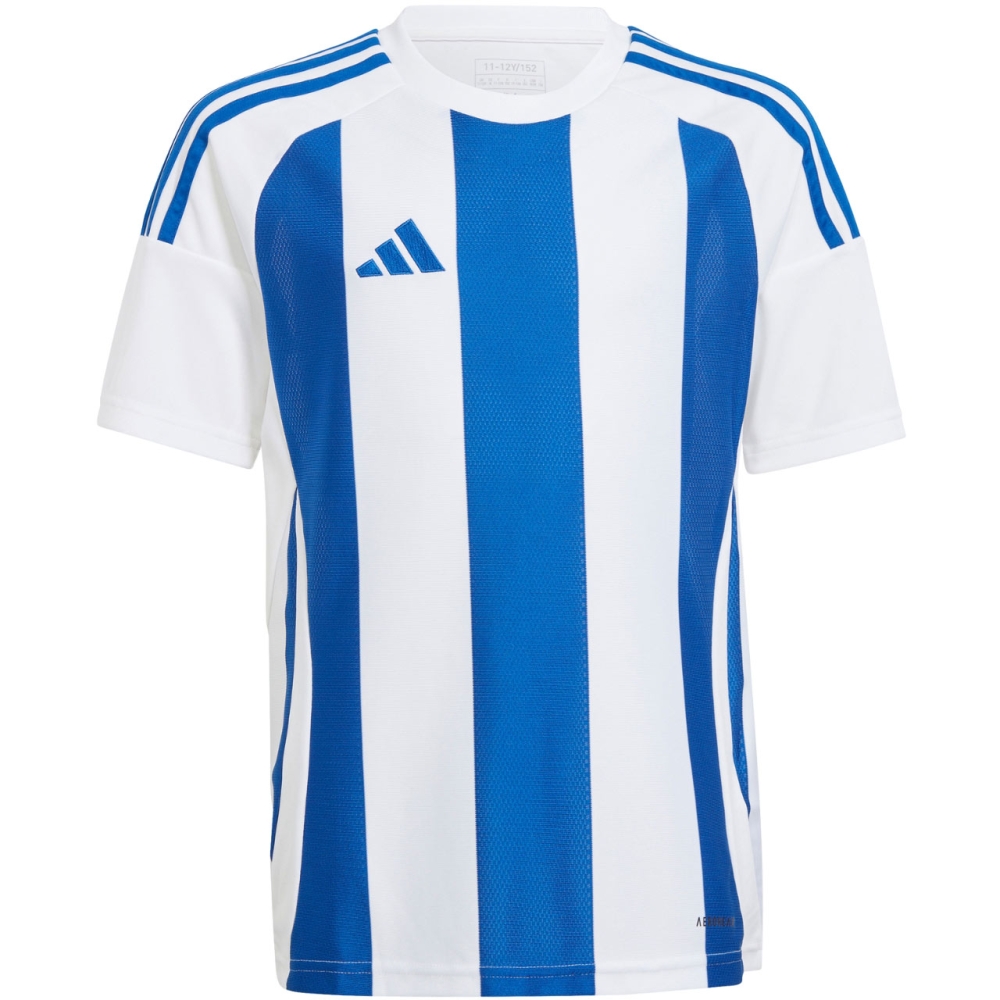 adidas Striped 24 T-shirt for children white and blue IW2134